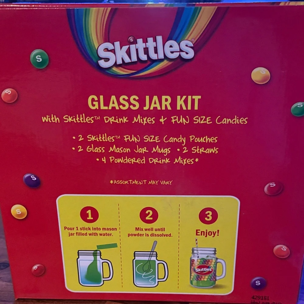 Skittles Glass Jar Kit and Drink mix